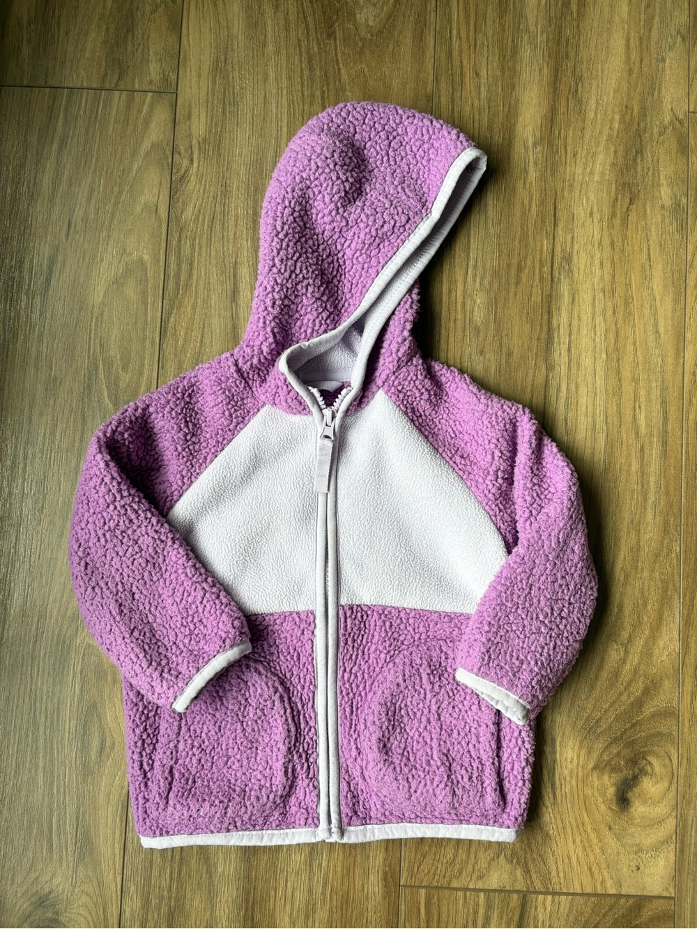 Cat & Jack Lilac and White Sherpa Zip Hoodie